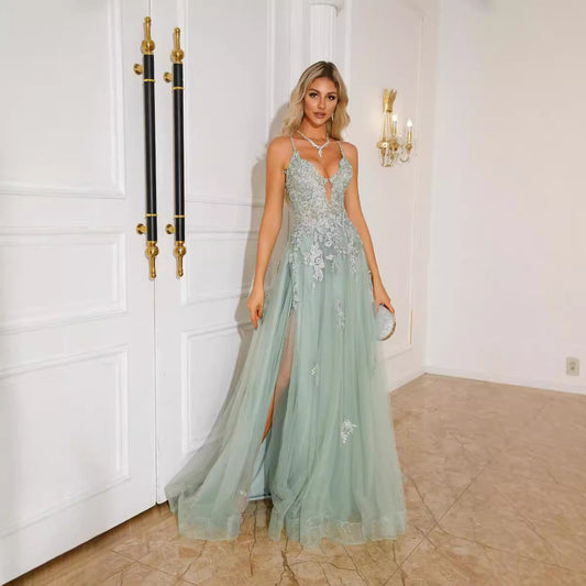 Women Evening Dresses Suspender Dance Dress Long Nocturna-Pro