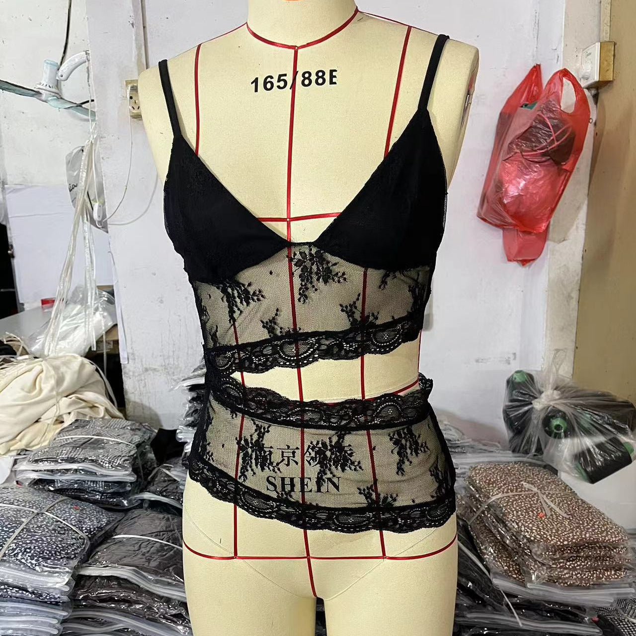 Lace Stitched Backless Small Sling Women V Neck Tank Top Underwear Vest Candy Color Bralette Clothes Nocturna-Pro