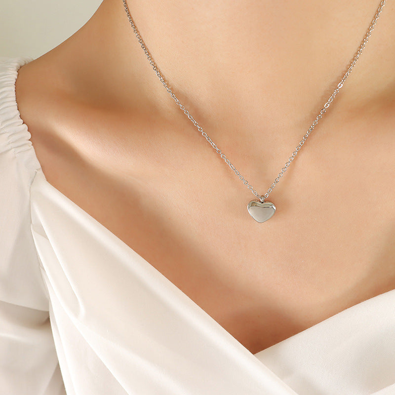 Heart Love Heart Couple Necklace 18K Real Gold Titanium Steel Nocturna-Pro