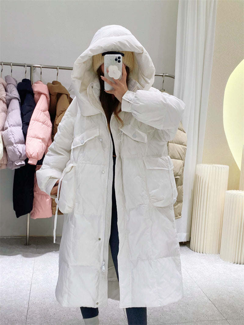 Korean Style Winter Clothes Hooded Women's Over-the-knee Quilt Down Jacket Nocturna-Pro
