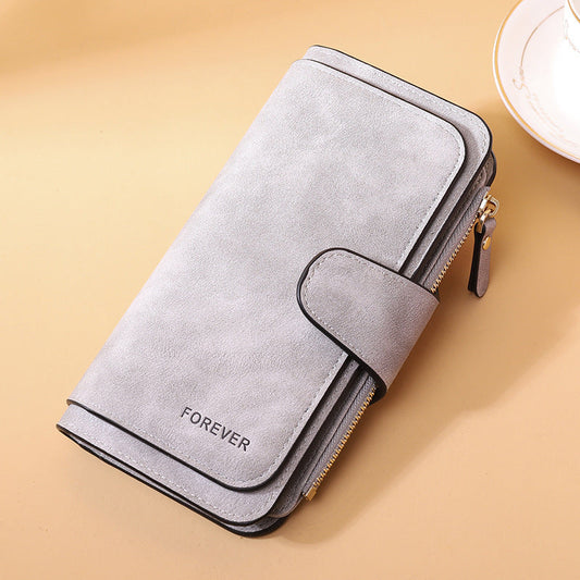 Women's Long Wallet Trifold Matte Leather Clutch Nocturna-Pro