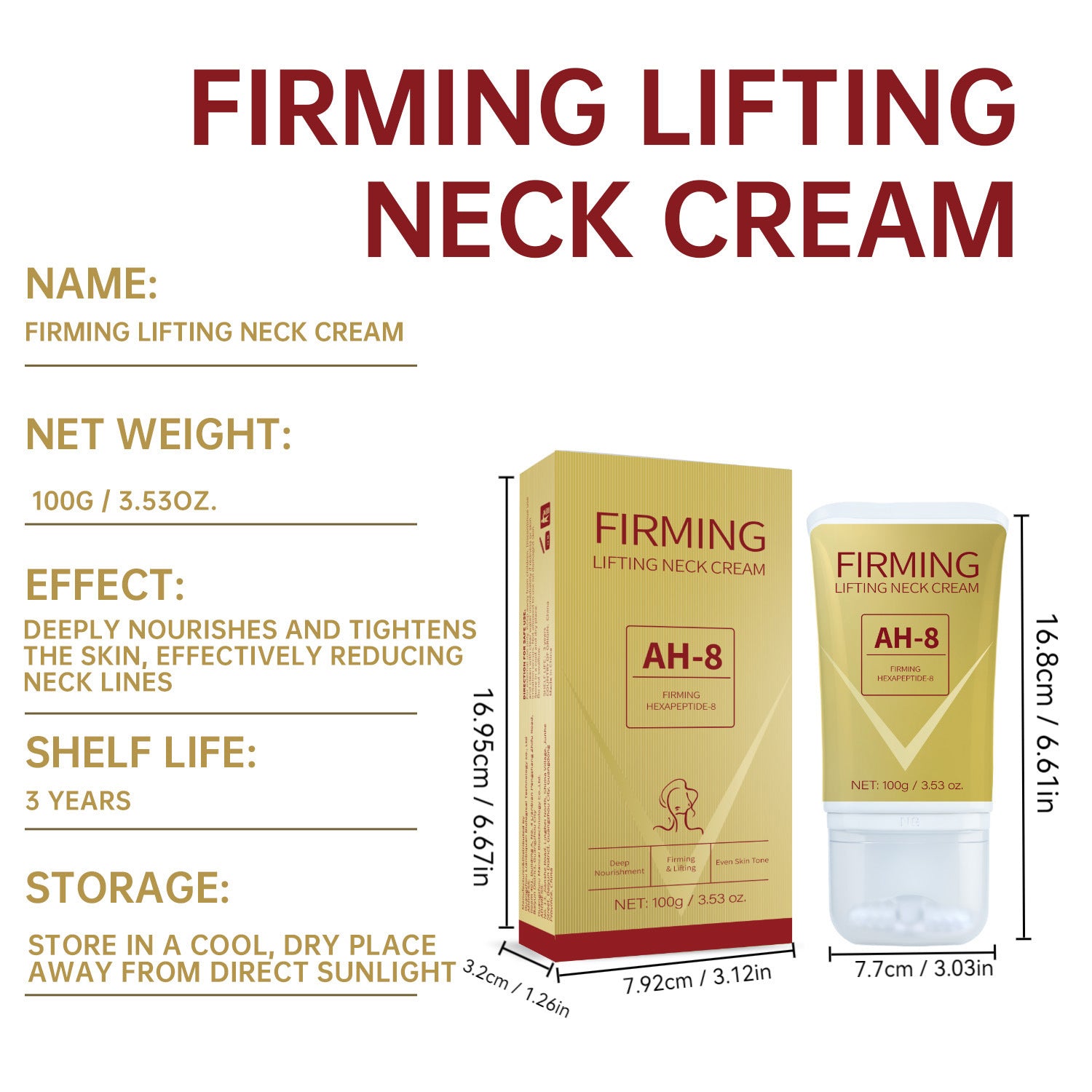 Neck Firming Roller Cream Lifts Dilutes Neck Lines Deeply Nourishes Easily Absorbed Massages And Soothes Neck Skin Care Nocturna-Pro