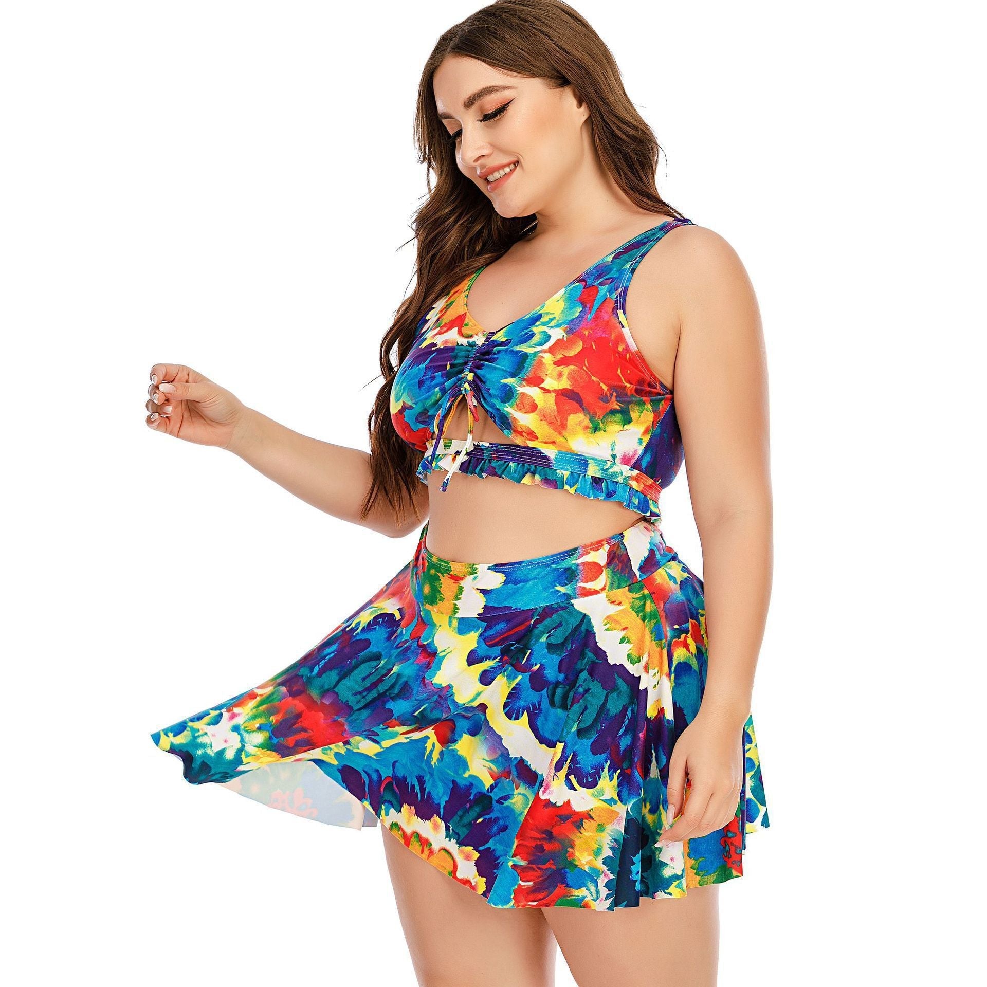 Hollow Cover Belly Conservative Skirt Style Split Swimsuit Nocturna-Pro