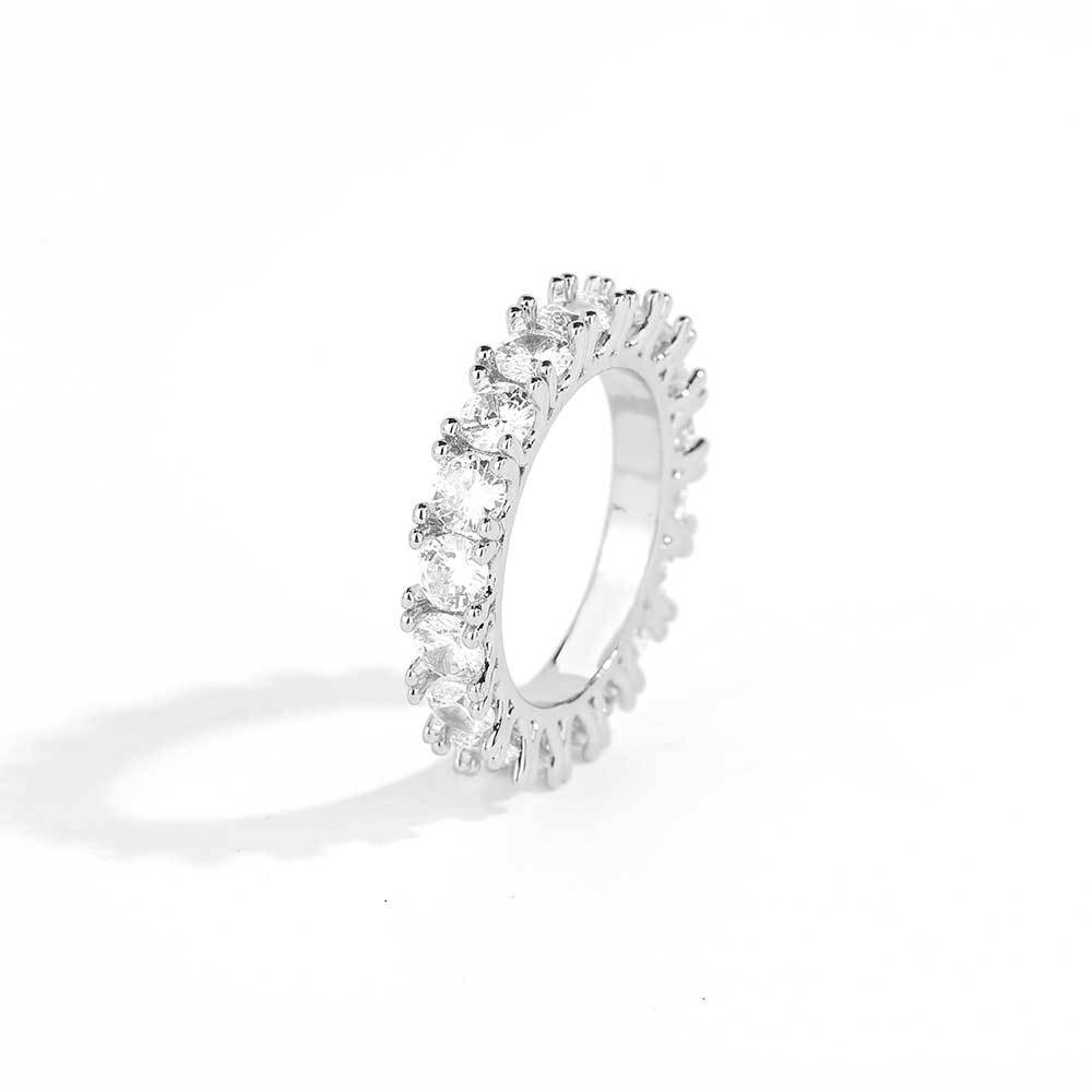 Hip Hop 4mm Single Row Zircon Ring For Men Nocturna-Pro