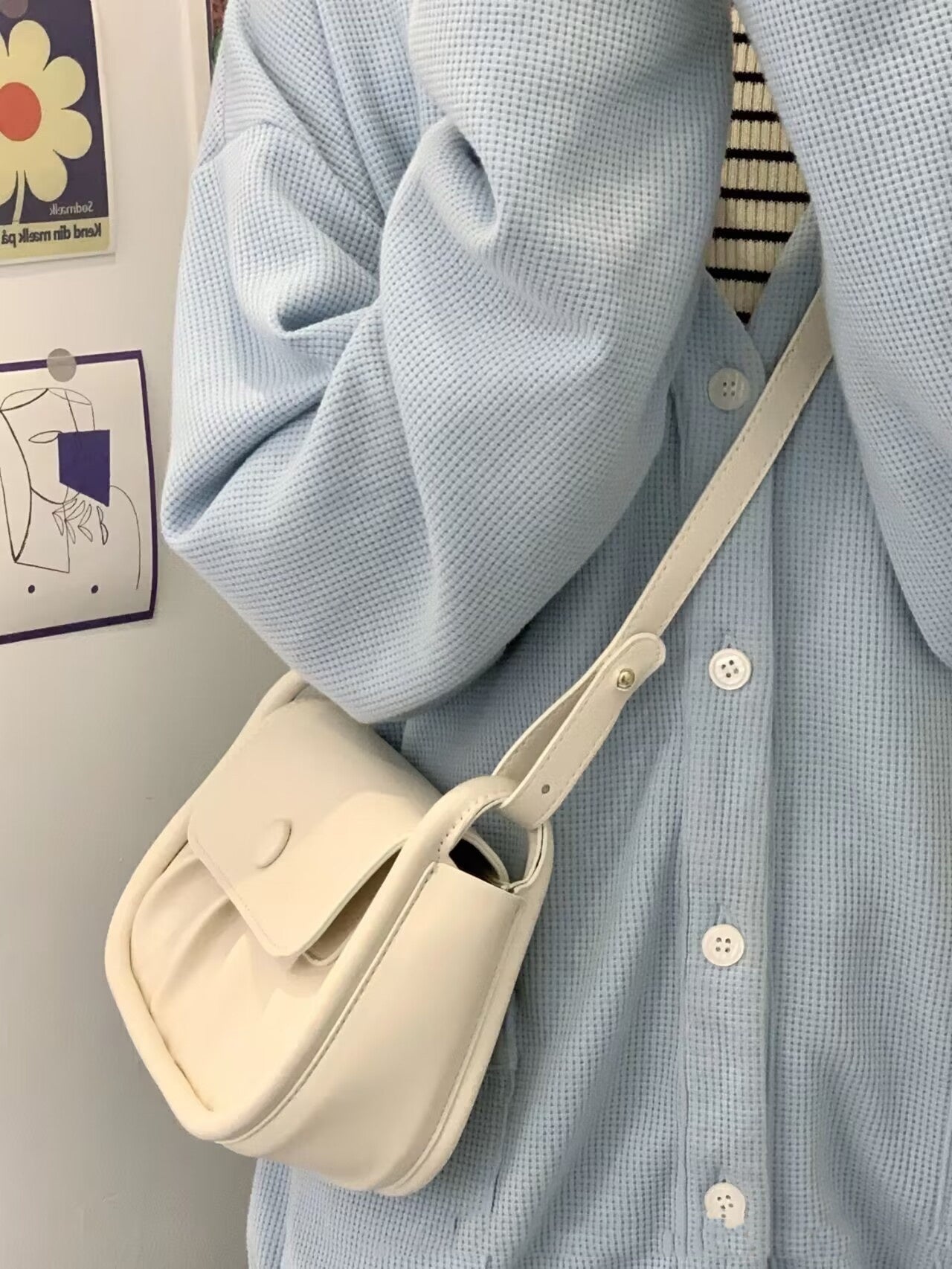 Women's Small Square Pleated All-match Shoulder Messenger Bag Nocturna-Pro