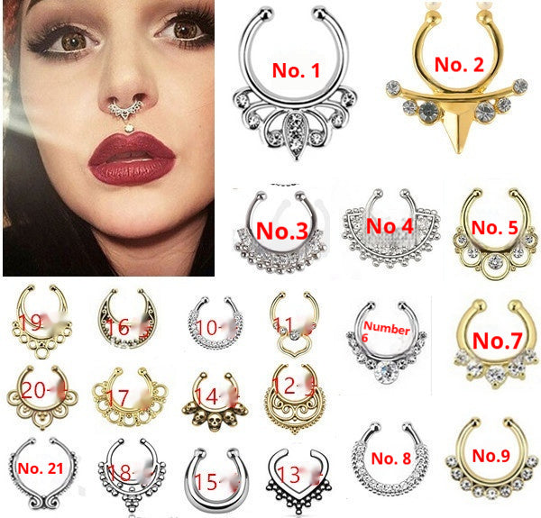 Stainless Steel Diamond C Rod Nose Ring Nocturna-Pro