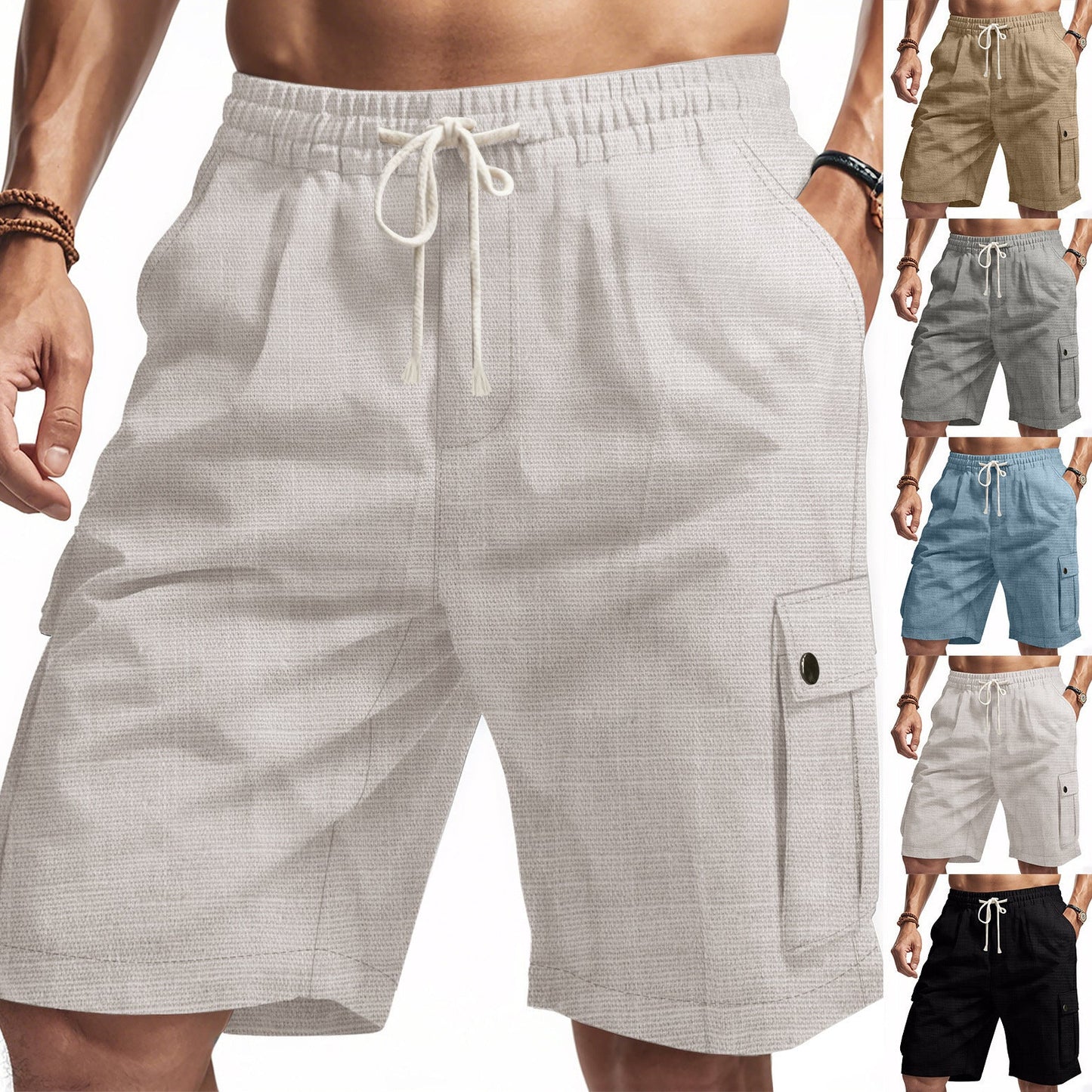 Amekaji Workwear Bamboo Linen Beach Casual Shorts Nocturna-Pro