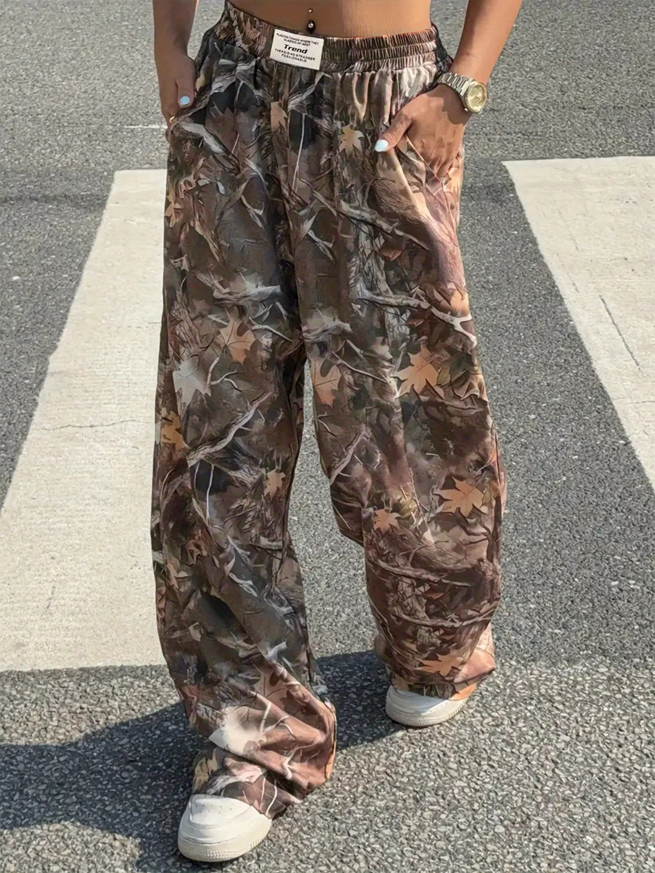Slimming Casual Pants Hip Hop Retro Street Multi-pocket Camouflage Cargo Pants For Women Y2k Hip-hop Cargo Grunge Baggy Trousers Nocturna-Pro