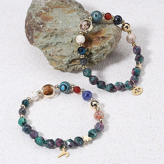 Natural Stone Twelve Constellations Bracelets Cut Hemp Stone Fashion Nocturna-Pro