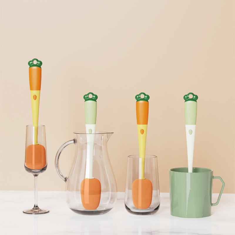 Kitchen 3 In 1 Multifunctional Cleaning Cup Washer Brush Long Handle Carrot Water Bottle Cleaning Brush Nocturna-Pro