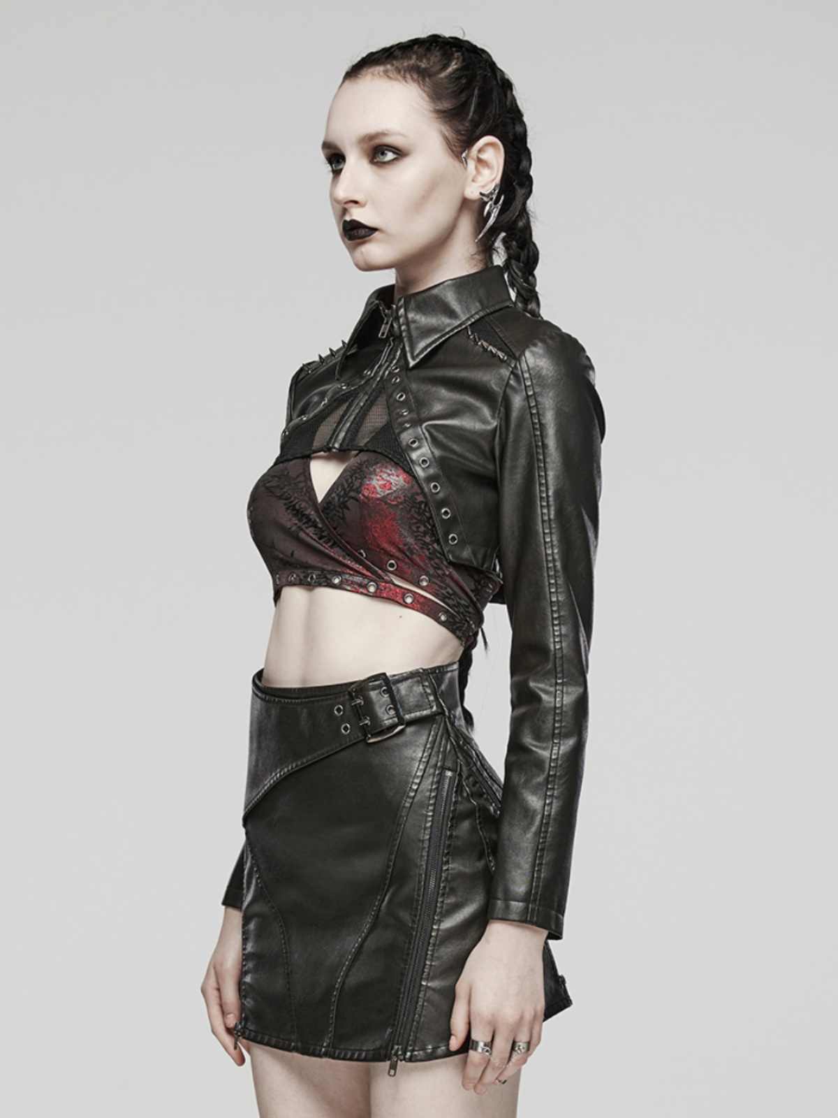 Women's Dark Sweet Cool Short Leather Coat Nocturna-Pro