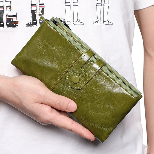 Retro Women's Leather Wallet Fashion Rfid Long Wallet Nocturna-Pro
