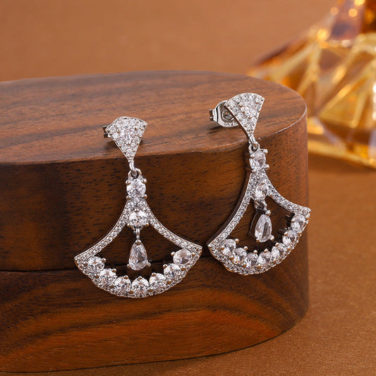 Palace Vintage Water Drop 5A Zircon Scallop Earrings Nocturna-Pro
