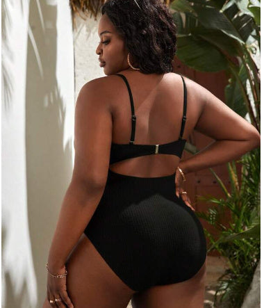Women's Plus Size One-piece Bikini Solid Color Breathable Swimsuit Nocturna-Pro