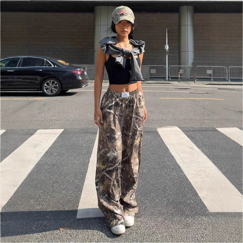 Slimming Casual Pants Hip Hop Retro Street Multi-pocket Camouflage Cargo Pants For Women Y2k Hip-hop Cargo Grunge Baggy Trousers Nocturna-Pro
