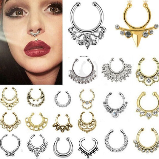 Stainless Steel Diamond C Rod Nose Ring Nocturna-Pro