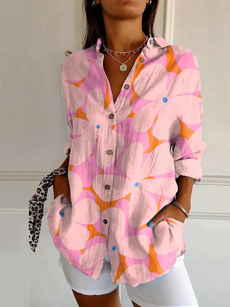 Long Sleeve Beach Travel Printed Shirt Nocturna-Pro