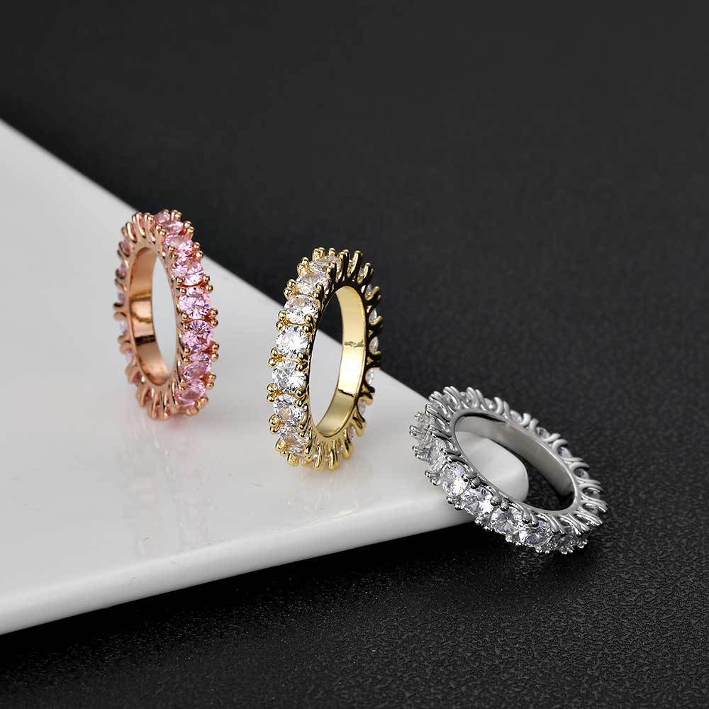 Hip Hop 4mm Single Row Zircon Ring For Men Nocturna-Pro