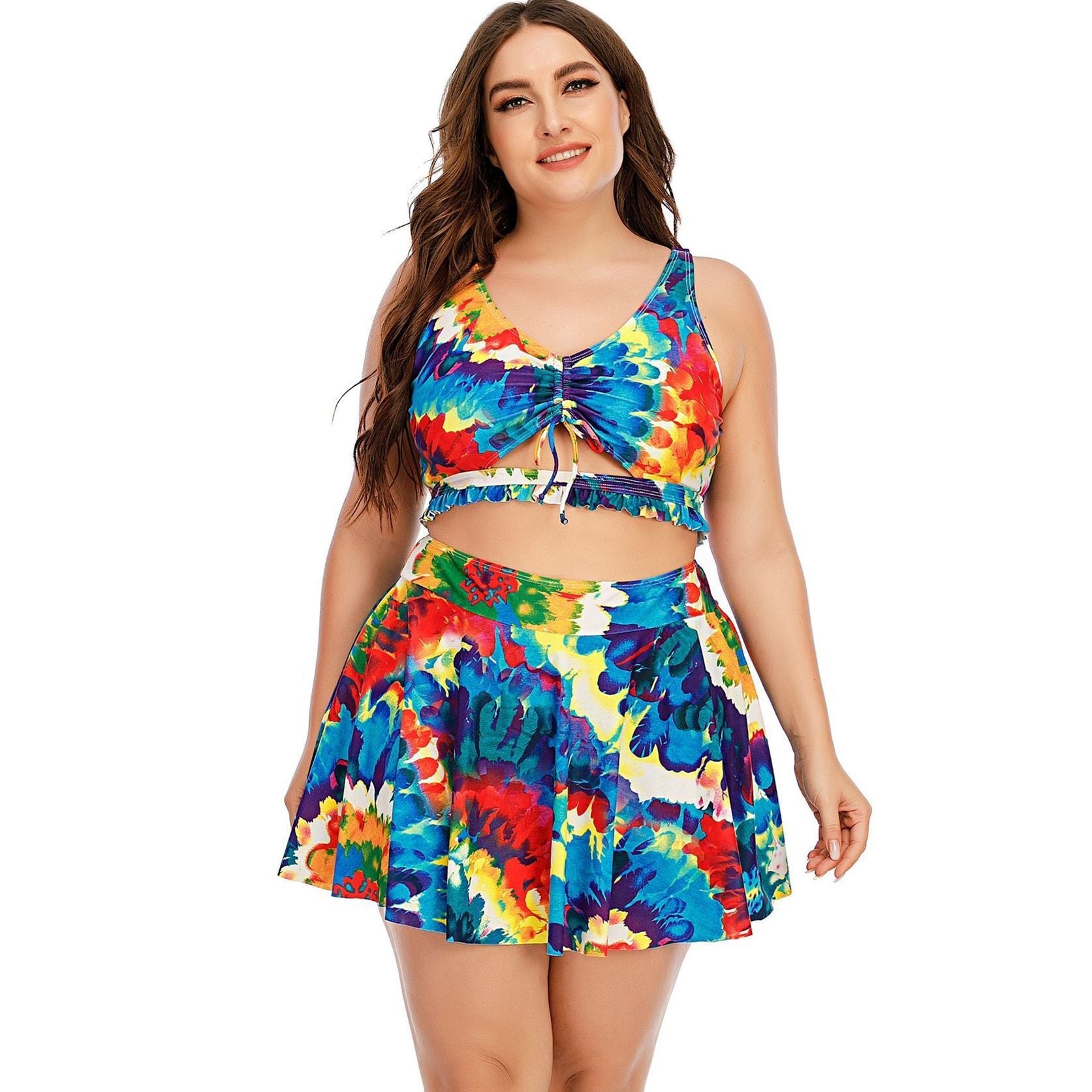 Hollow Cover Belly Conservative Skirt Style Split Swimsuit Nocturna-Pro