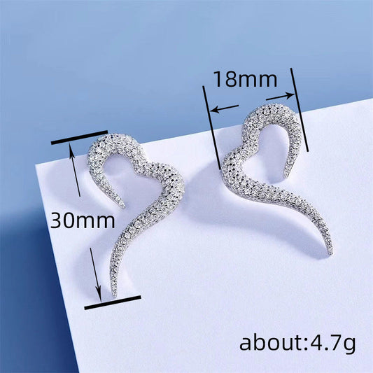 Zircon Stud Earrings Women's Fashion Shiny Opening Nocturna-Pro