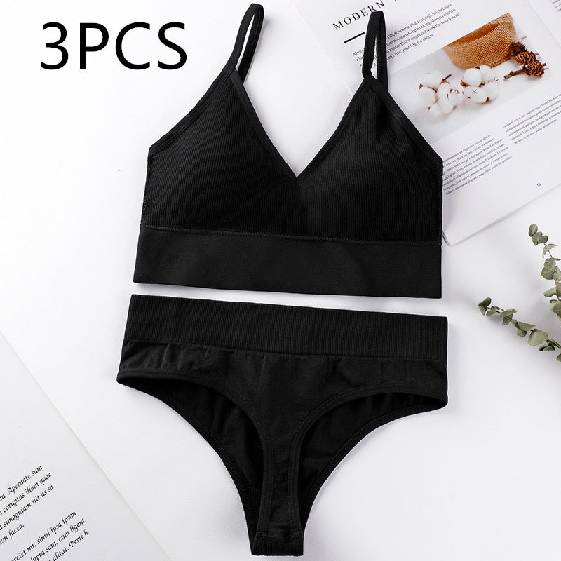 Women's Thin French Style No Steel Ring Panties And Bra Set Nocturna-Pro