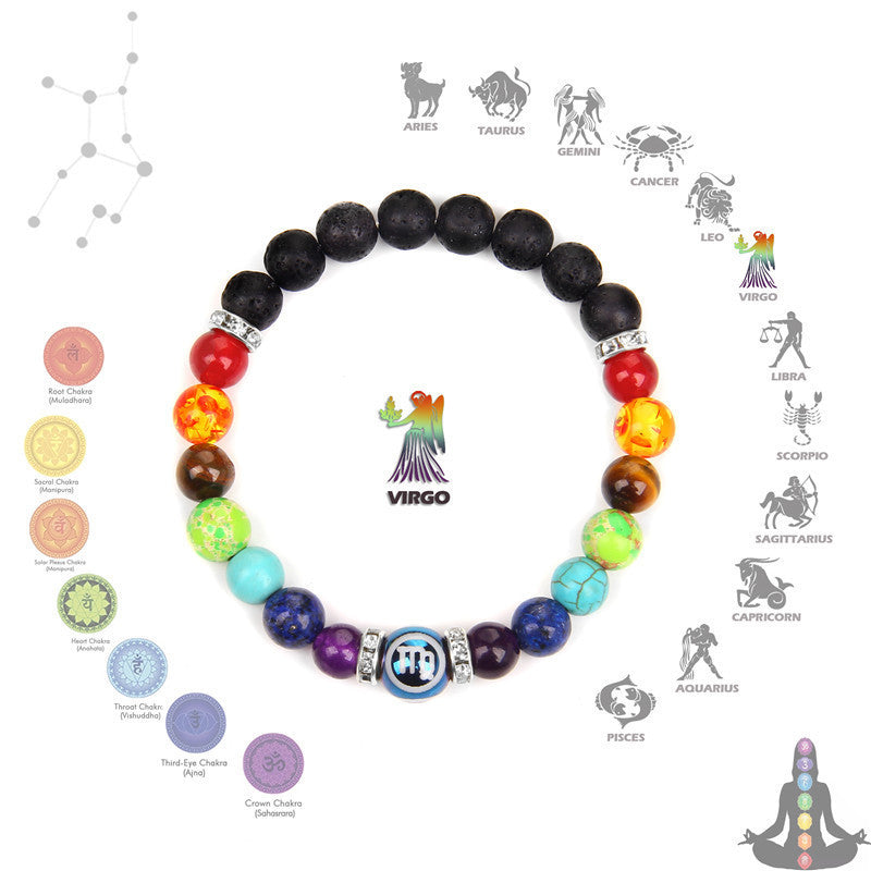New Seven Chakra Meditation Bracelet Couple Constellation Men And Women Nocturna-Pro
