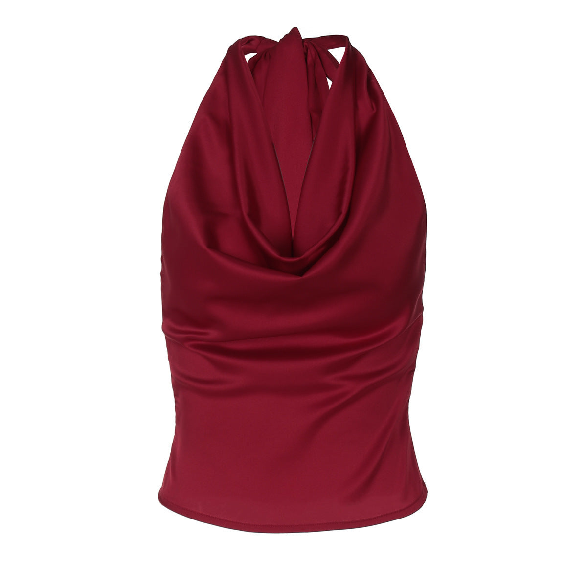 Women's Halter Backless Tank Vest Fashion Solid Color Slim Fit Tied Tube Top Nocturna-Pro