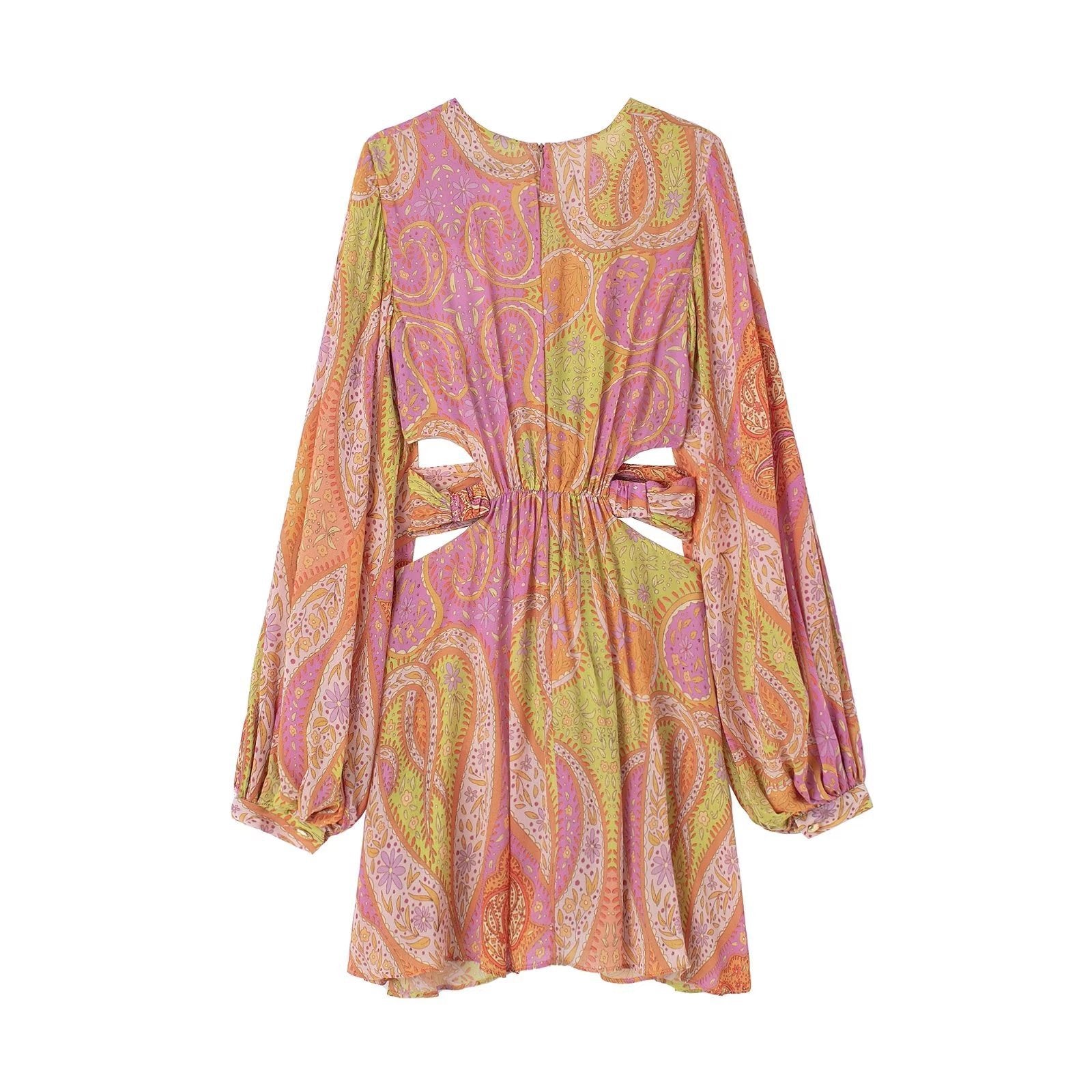 Women's Long Sleeve Cutout Print Dress Nocturna-Pro