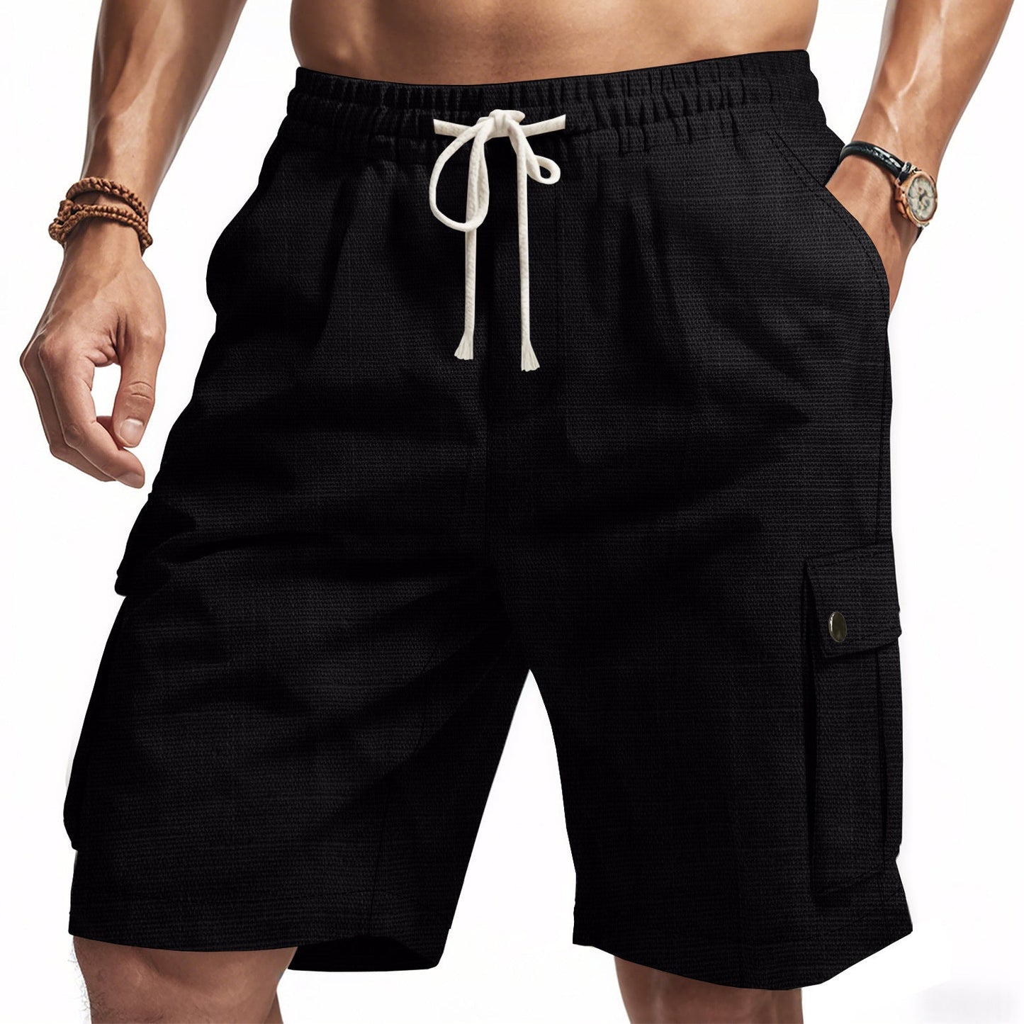 Amekaji Workwear Bamboo Linen Beach Casual Shorts Nocturna-Pro