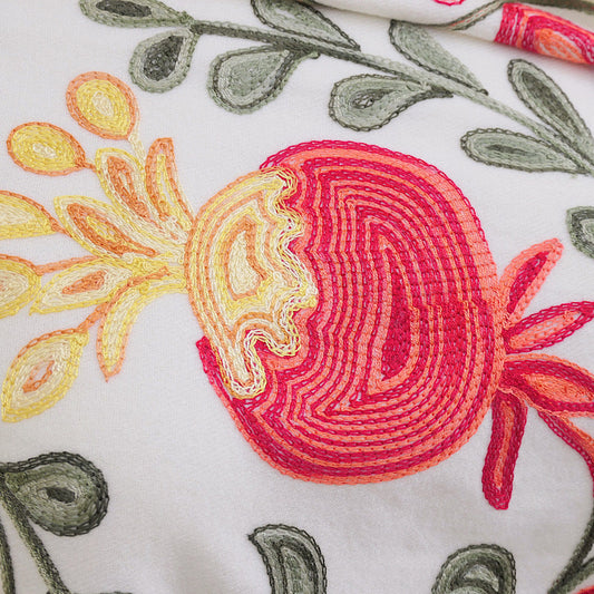 Gourd Pomegranate Blossom Embroidery Scarf Cashmere Shawl Nocturna-Pro