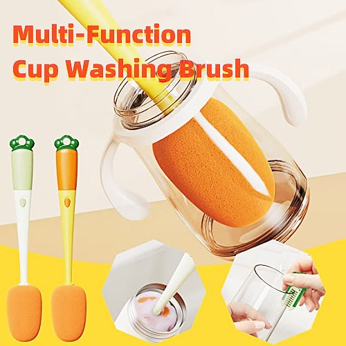 Kitchen 3 In 1 Multifunctional Cleaning Cup Washer Brush Long Handle Carrot Water Bottle Cleaning Brush Nocturna-Pro