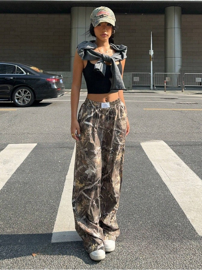 Slimming Casual Pants Hip Hop Retro Street Multi-pocket Camouflage Cargo Pants For Women Y2k Hip-hop Cargo Grunge Baggy Trousers Nocturna-Pro