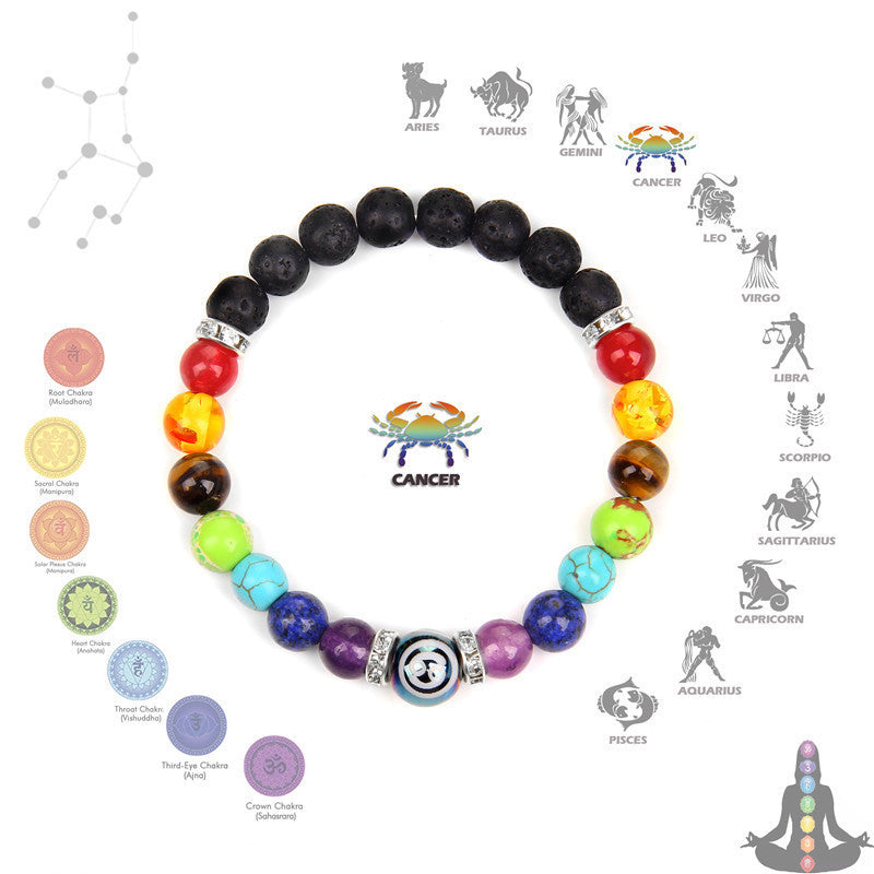 New Seven Chakra Meditation Bracelet Couple Constellation Men And Women Nocturna-Pro