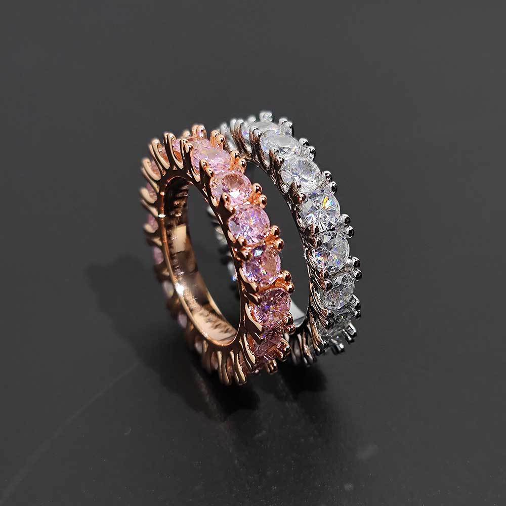 Hip Hop 4mm Single Row Zircon Ring For Men Nocturna-Pro