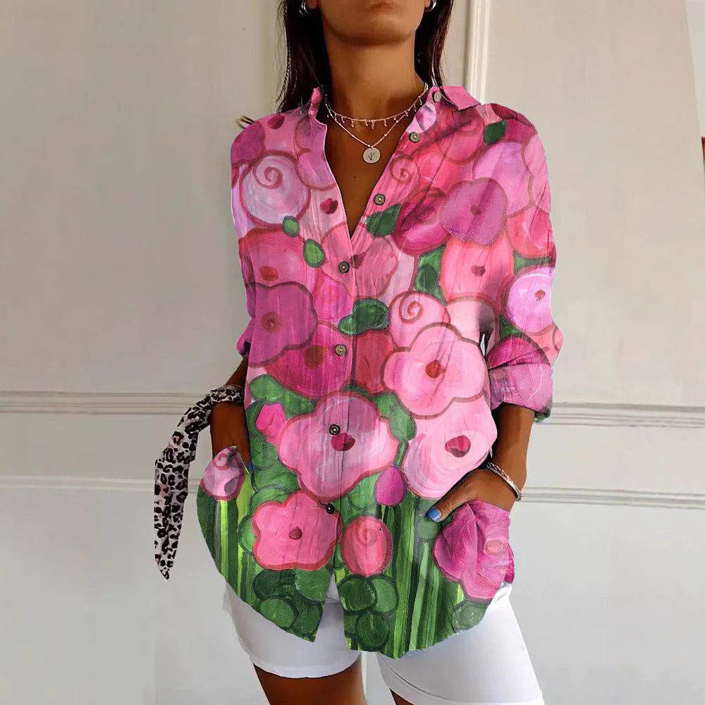 Long Sleeve Beach Travel Printed Shirt Nocturna-Pro