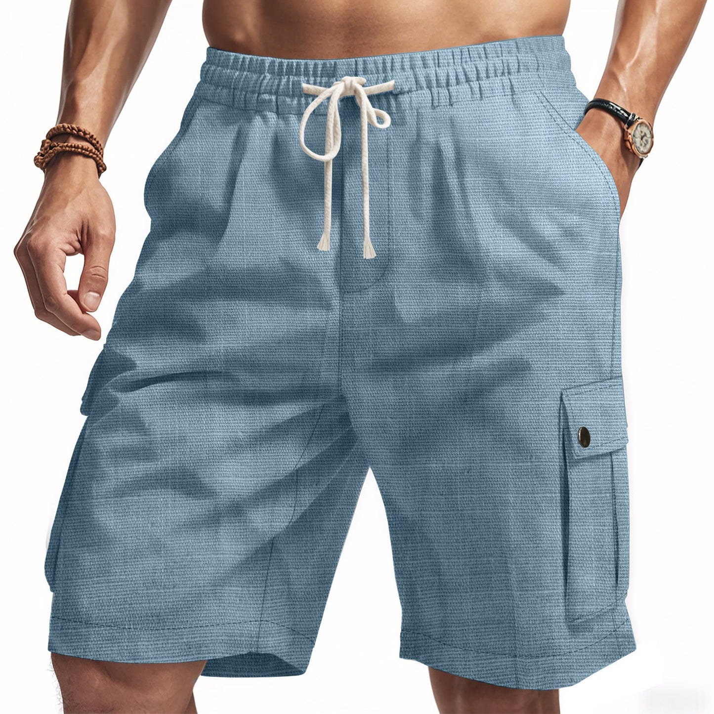 Amekaji Workwear Bamboo Linen Beach Casual Shorts Nocturna-Pro