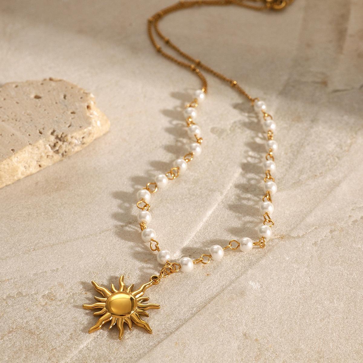 Stainless Steel Pearl Necklace High-grade Ins Fashion Jewelry Nocturna-Pro