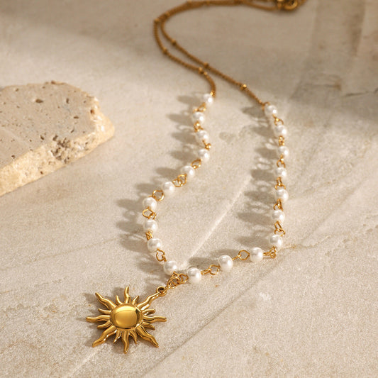 Stainless Steel Pearl Necklace High-grade Ins Fashion Jewelry Nocturna-Pro