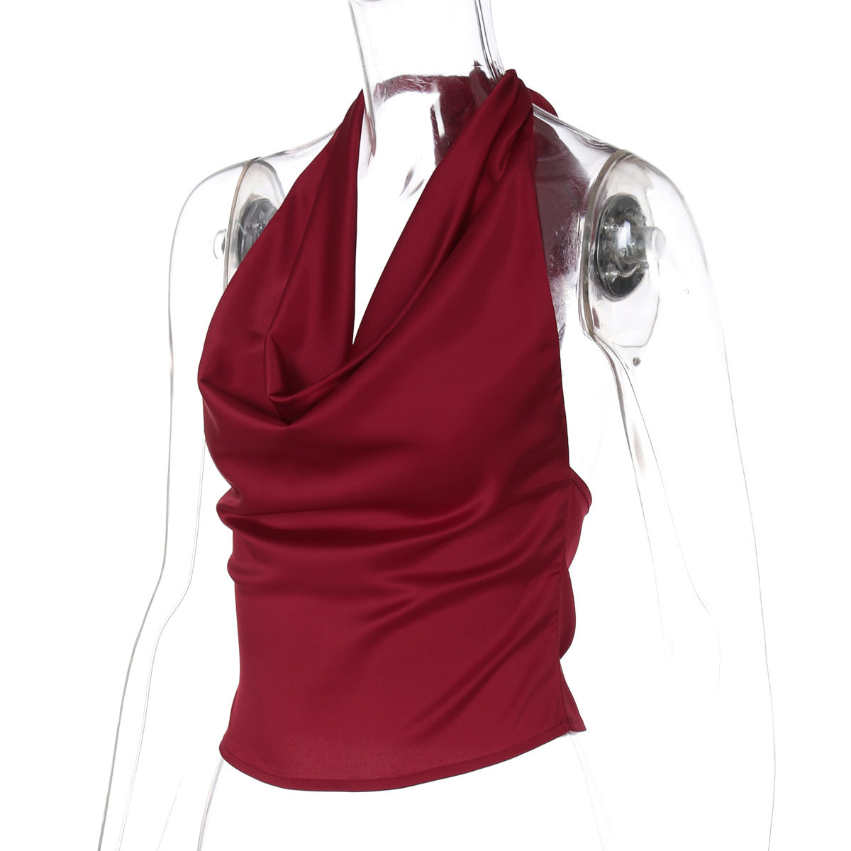 Women's Halter Backless Tank Vest Fashion Solid Color Slim Fit Tied Tube Top Nocturna-Pro