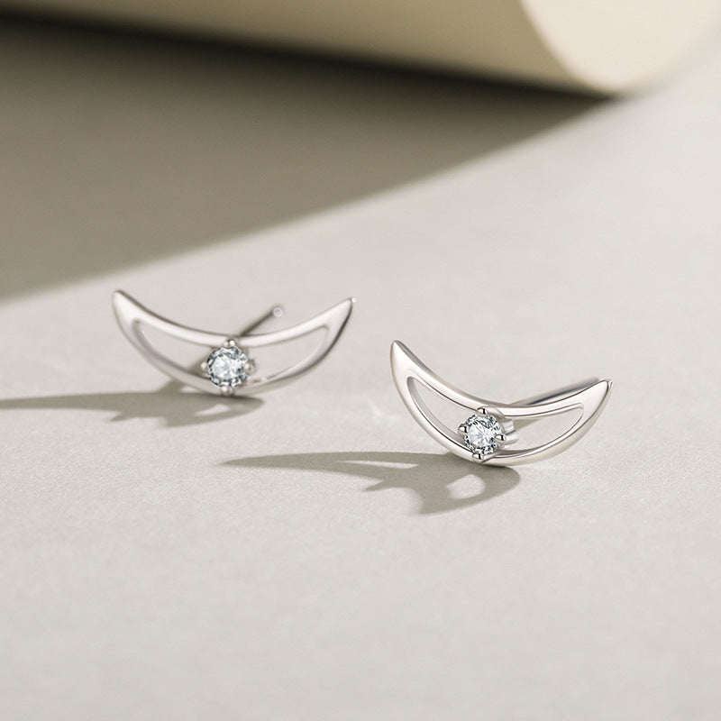 S925 Sterling Silver Niche Design Moon Earrings Nocturna-Pro