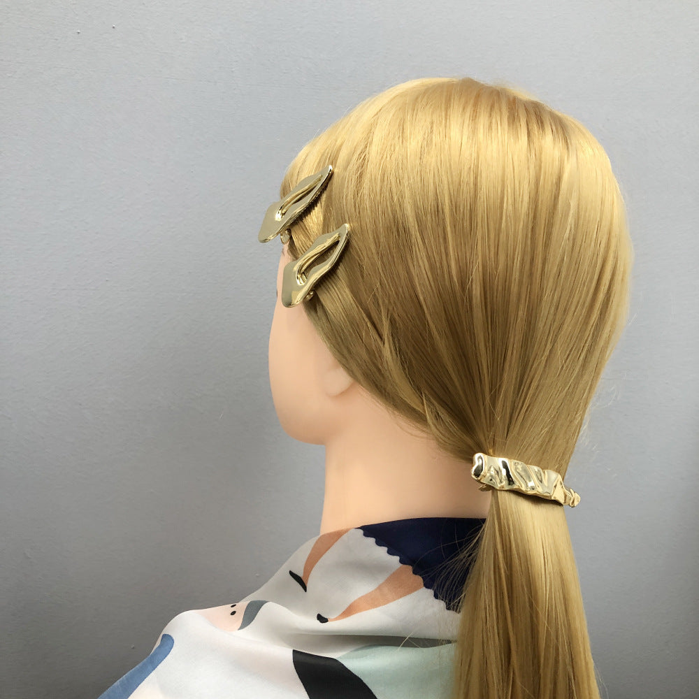 Irregular Back Head Side Clip Women's Hairpin Electroplated Metal Nocturna-Pro
