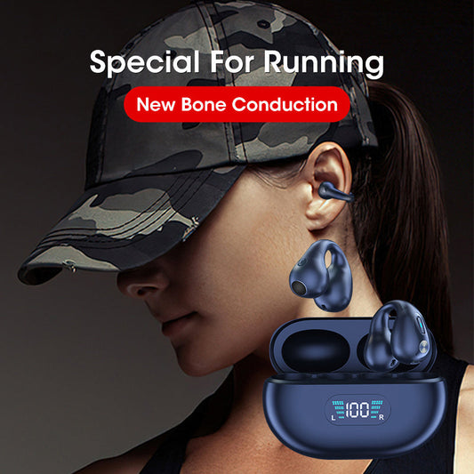 Bone Conduction Headphones TWS Earbuds Ear Clip Bluetooth 5.3 Touch Wireless Earphone In-Ear Bass HIFI Sports Headset Nocturna-Pro