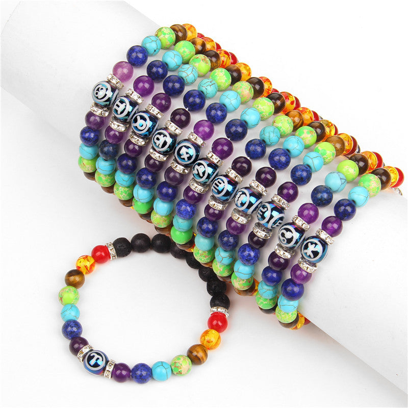 New Seven Chakra Meditation Bracelet Couple Constellation Men And Women Nocturna-Pro