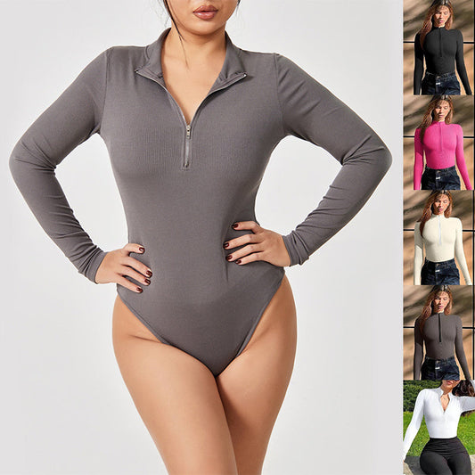 Fashion Long Sleeve Zipper Jumpsuit Seamless Slimming Shapewear For Women Romper Nocturna-Pro